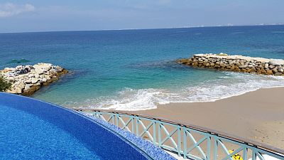 Beach near condo in front of beach club