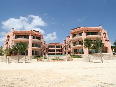 Coral sand beach in front of Complex  