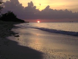 North Caicos condo rental - Romantic North Caicos sunset on Hollywood Beach